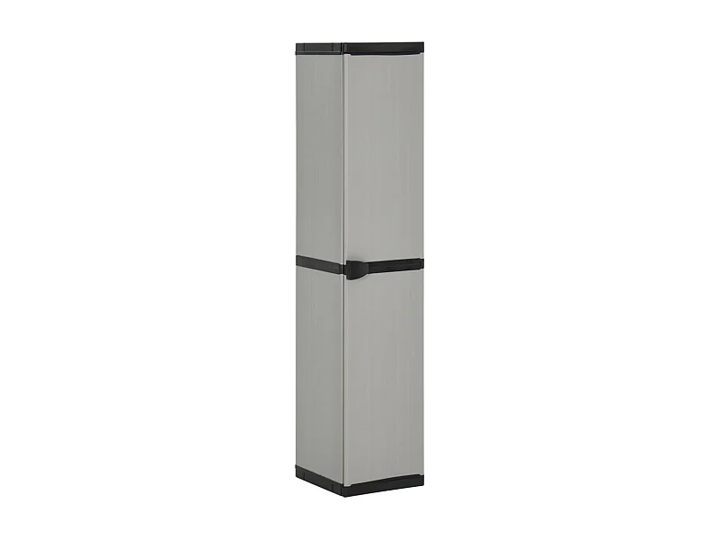 Armoire de rangement de jardin 3 étagères Gris/noir 34x40x168cm
