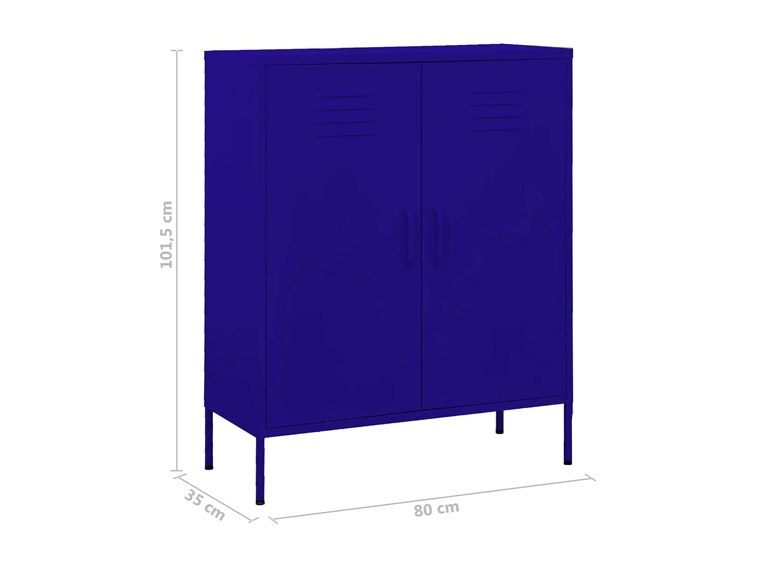 Lagerschrank Marineblau 80x35x101,5 cm Stahl