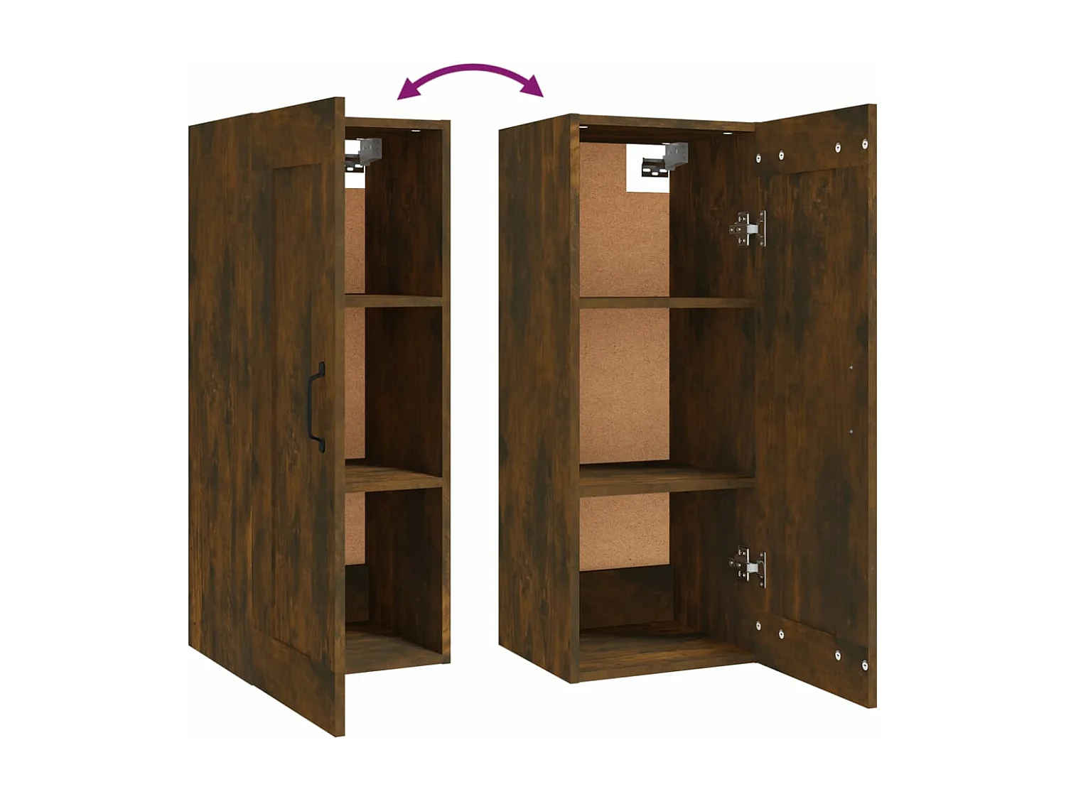 Armoire suspendue Chêne fumé 35x34x90 cm Bois d'ingénierie