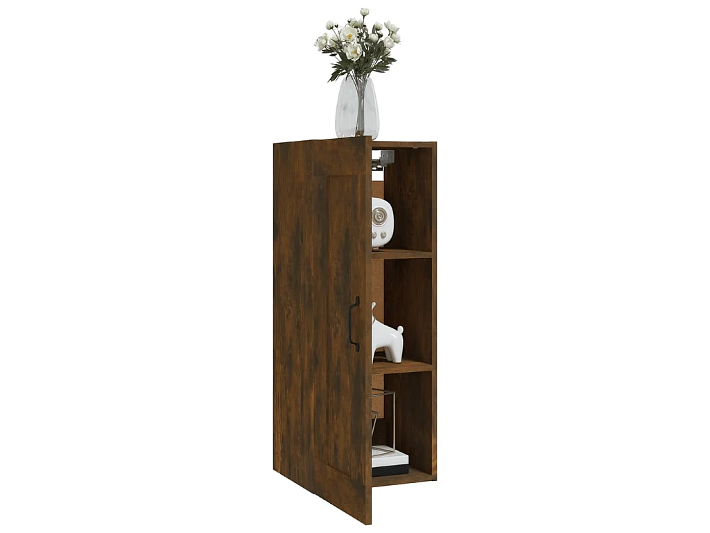 Armoire suspendue Chêne fumé 35x34x90 cm Bois d'ingénierie