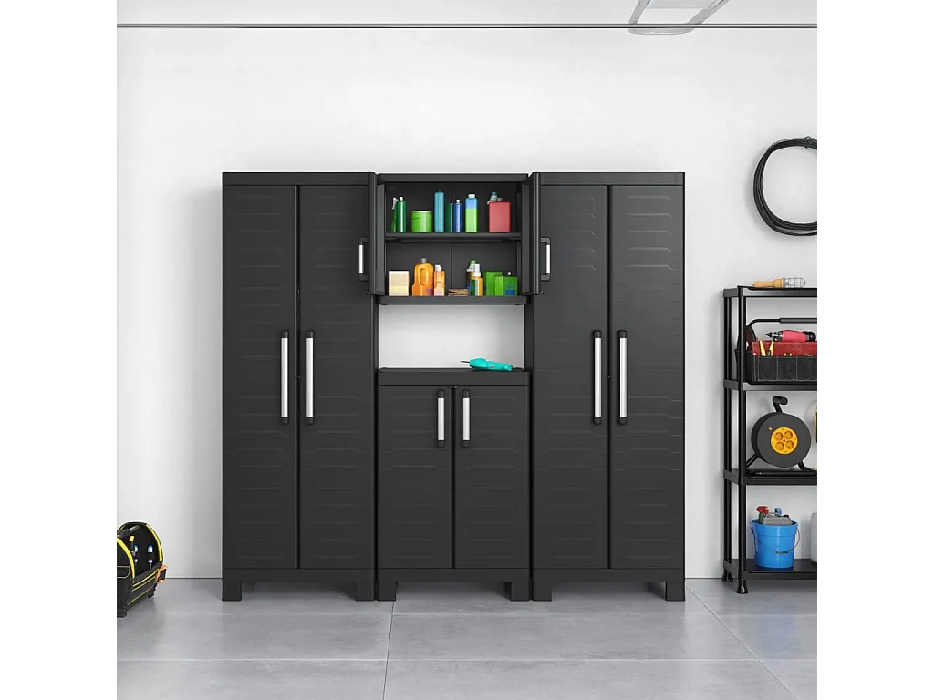 Armoire de rangement haute Detroit Noir