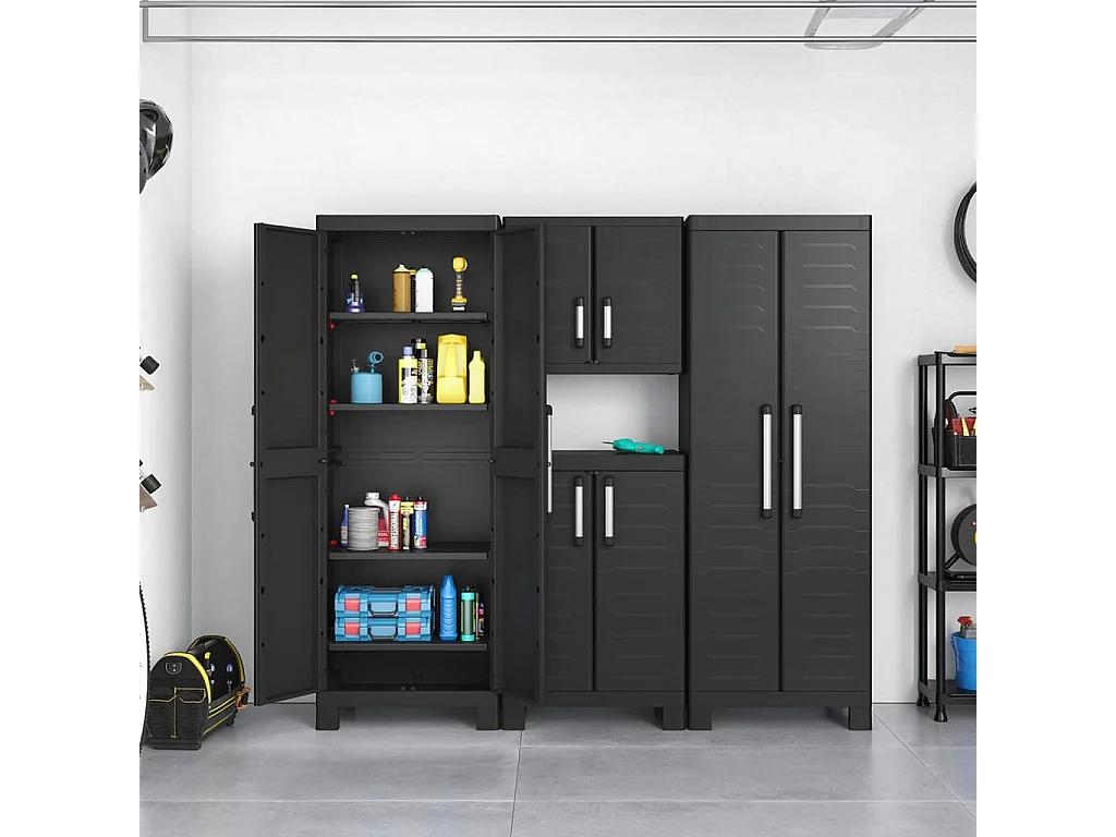 Armoire de rangement haute Detroit Noir