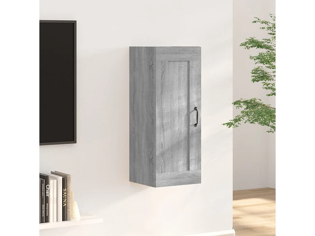 Armoire suspendue Sonoma gris 35x34x90 cm Bois d'ingénierie