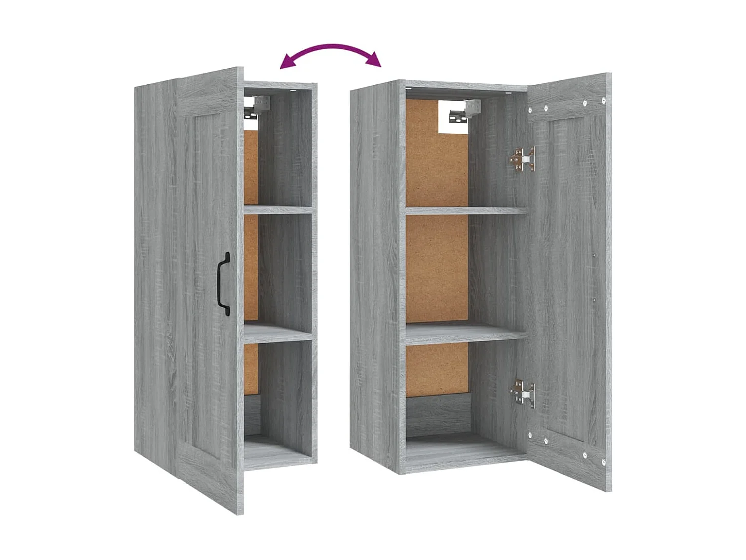 Armoire suspendue Sonoma gris 35x34x90 cm Bois d'ingénierie