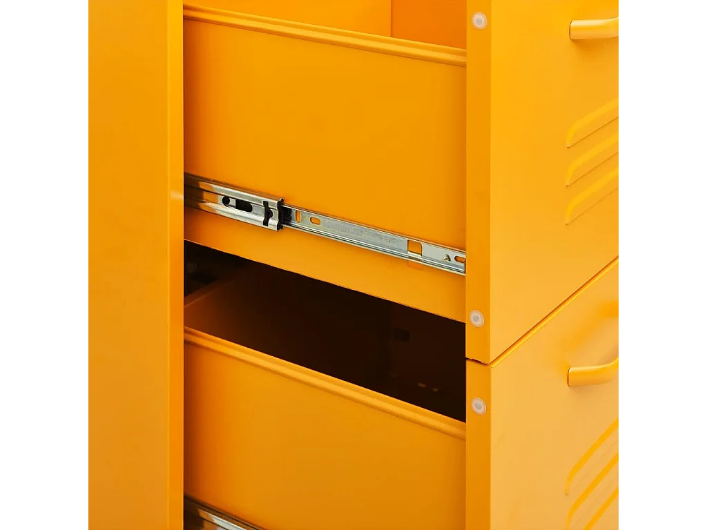 Armoire à tiroirs Jaune moutarde 80x35x101,5 cm Acier