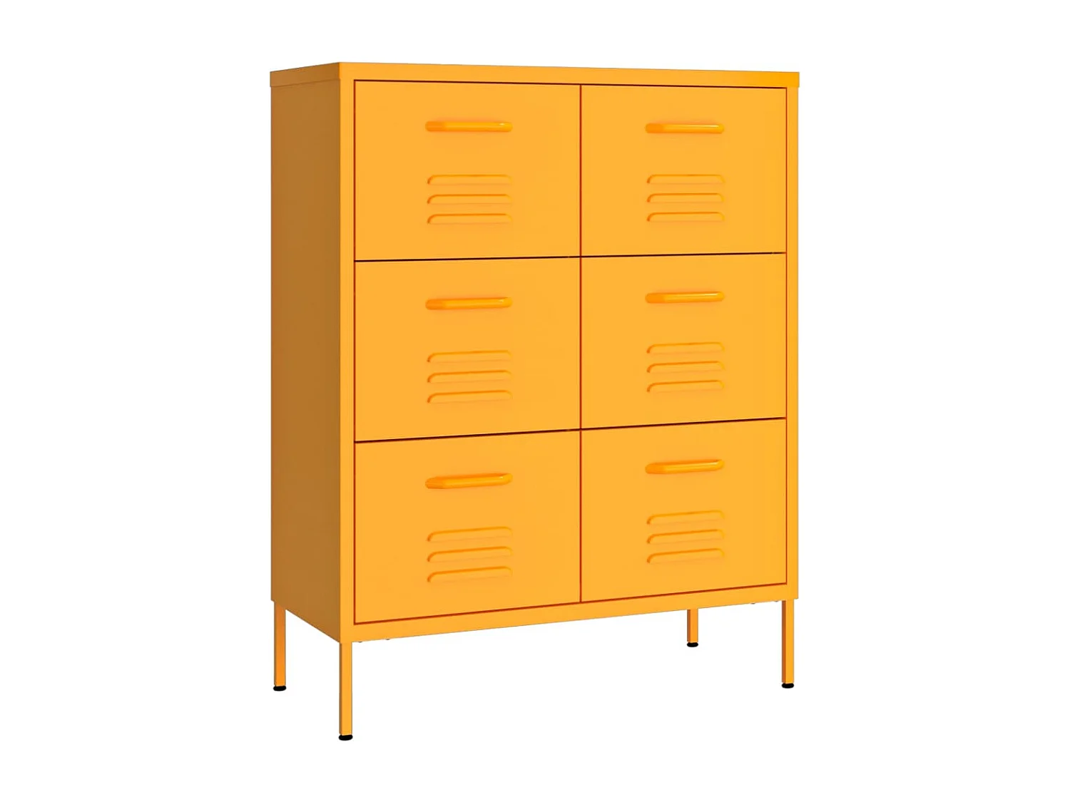 Armoire à tiroirs Jaune moutarde 80x35x101,5 cm Acier