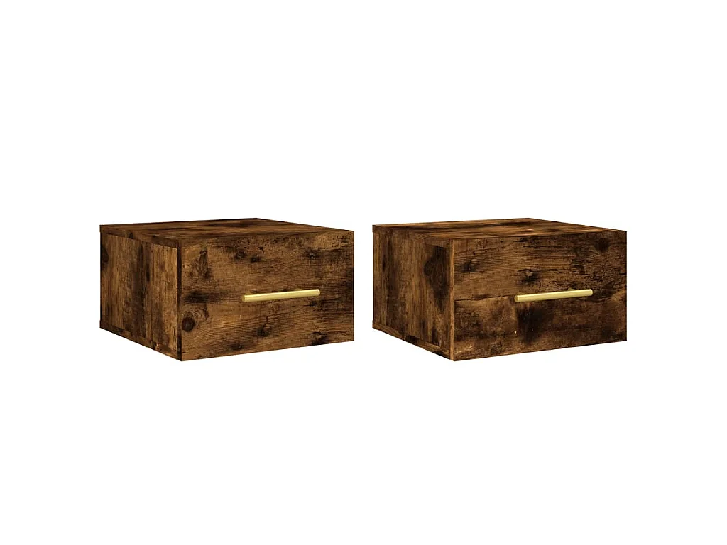 Tables de chevet murales 2 pcs chêne fumé 35x35x20 cm