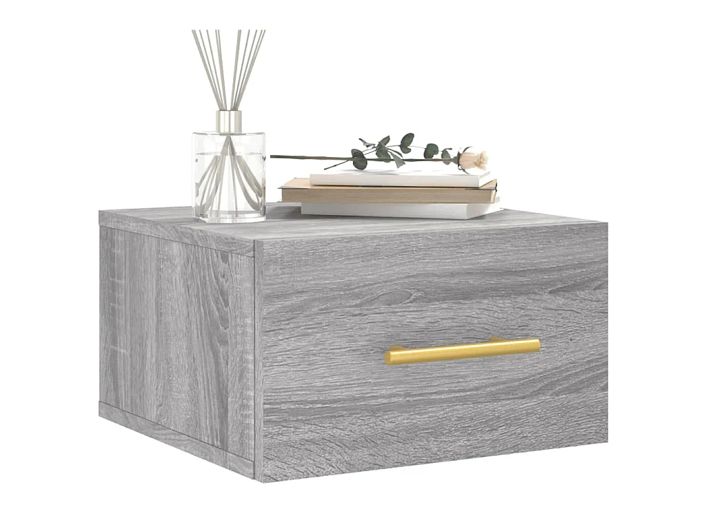 Table de chevet murale sonoma gris 35x35x20 cm