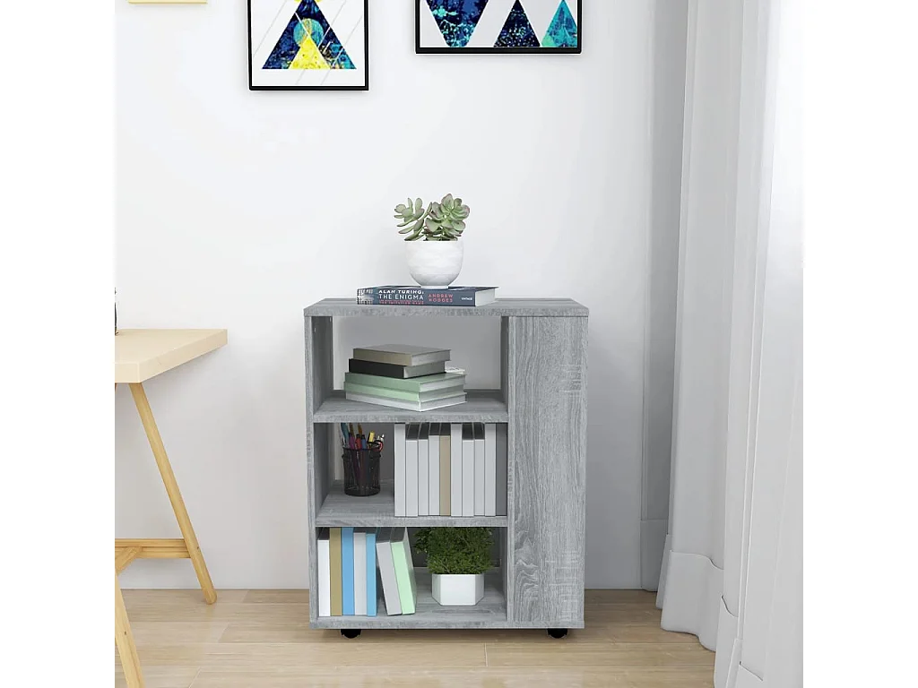 Rollschrank Grau Sonoma 60x35x75 cm Holzwerkstoff