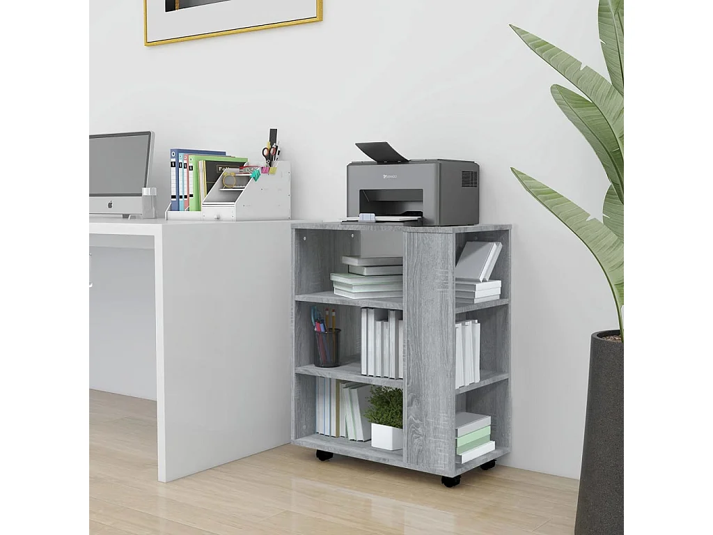 Rollschrank Grau Sonoma 60x35x75 cm Holzwerkstoff