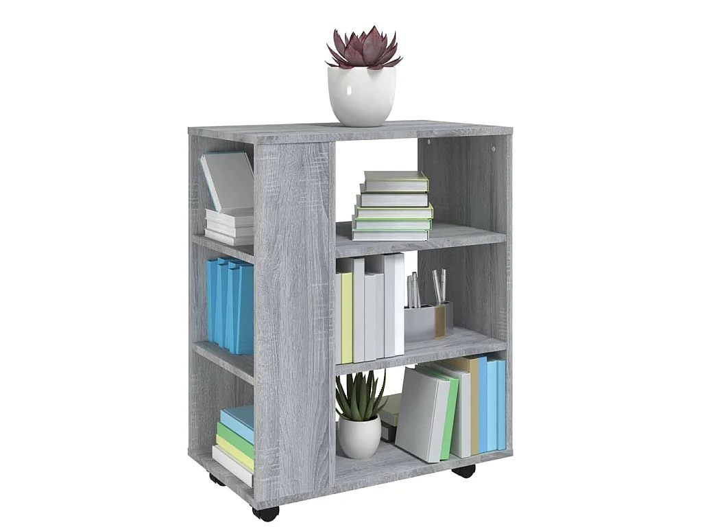 Rollschrank Grau Sonoma 60x35x75 cm Holzwerkstoff