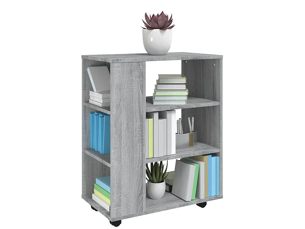Armoire roulante Sonoma gris 60x35x75 cm Bois d'ingénierie