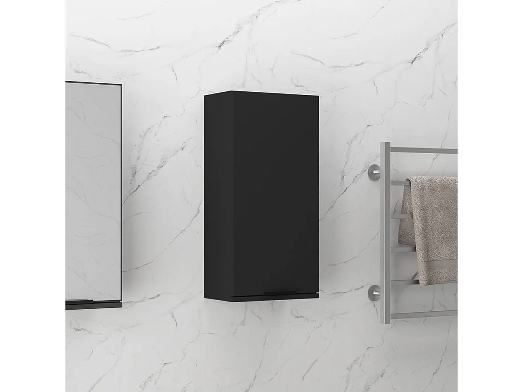 Armoire murale de salle de bain Noir 32x20x67 cm