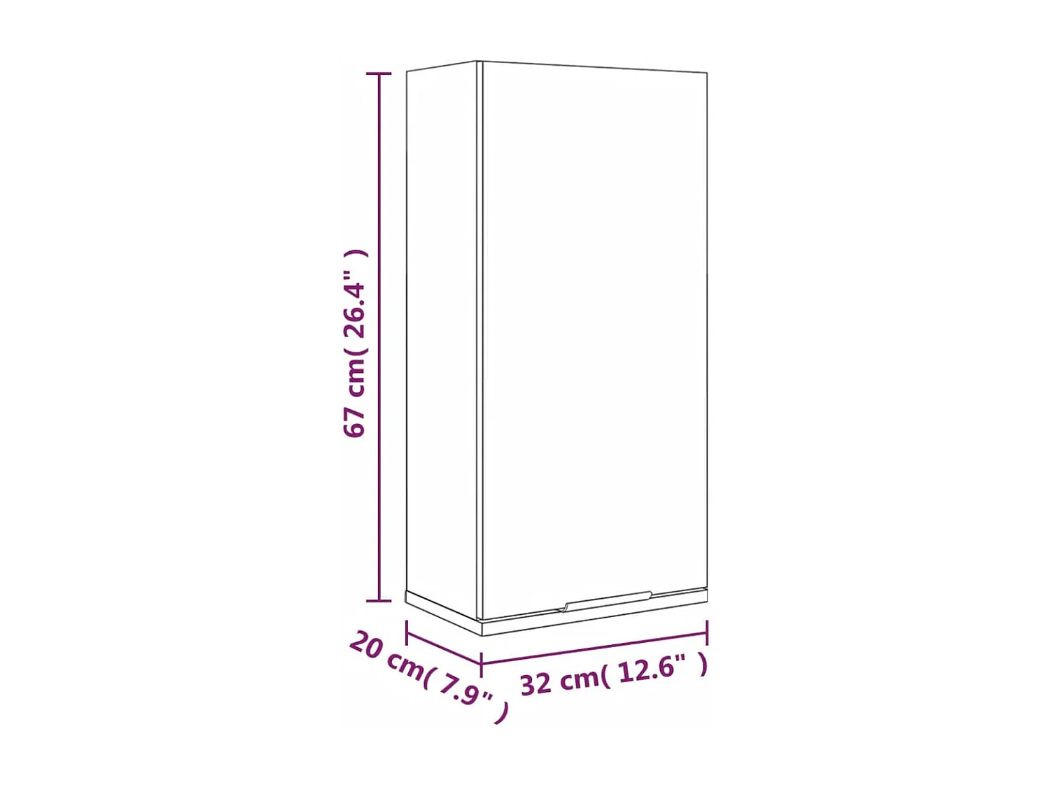 Armoire murale de salle de bain Noir 32x20x67 cm