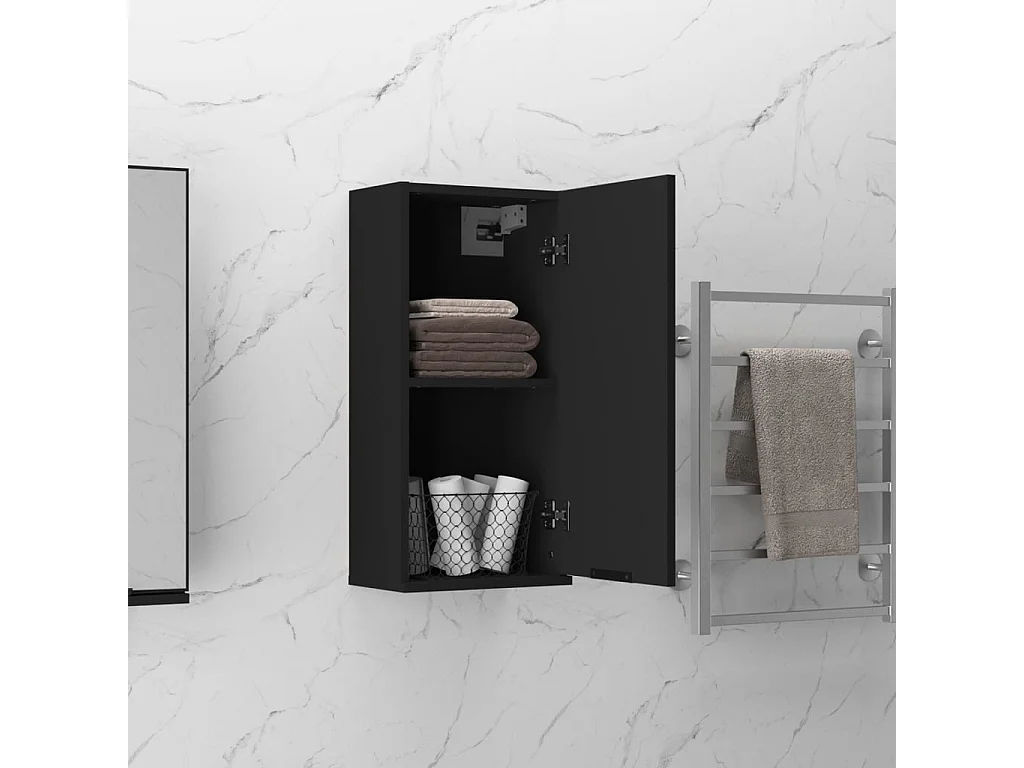 Armoire murale de salle de bain Noir 32x20x67 cm