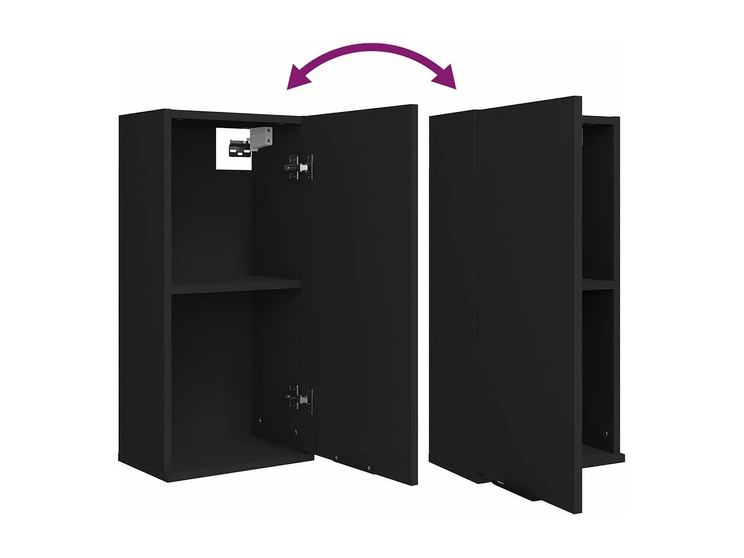 Armoire murale de salle de bain Noir 32x20x67 cm