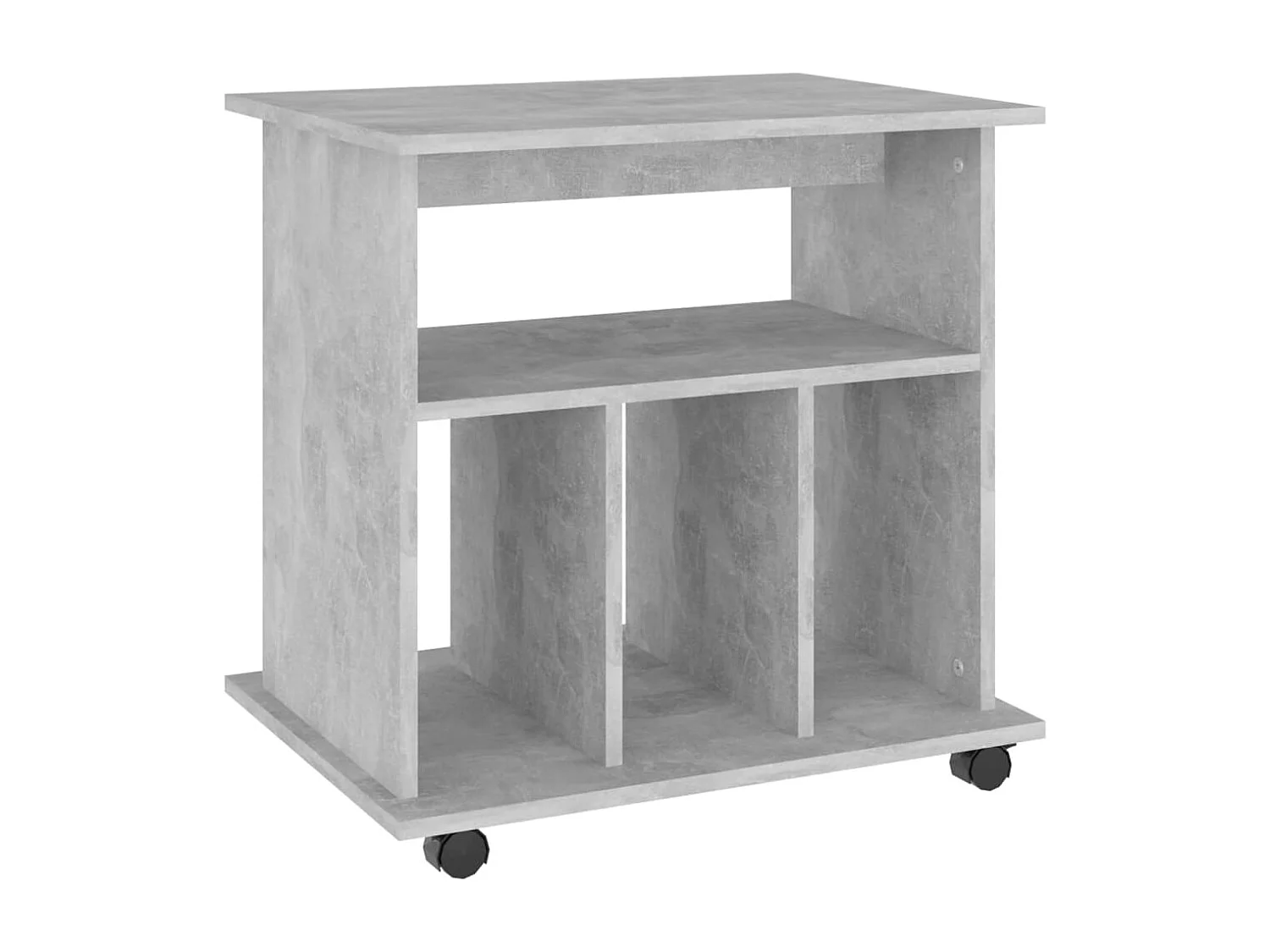 Armoire à roulettes Gris béton 60x45x60 cm Bois d’ingénierie