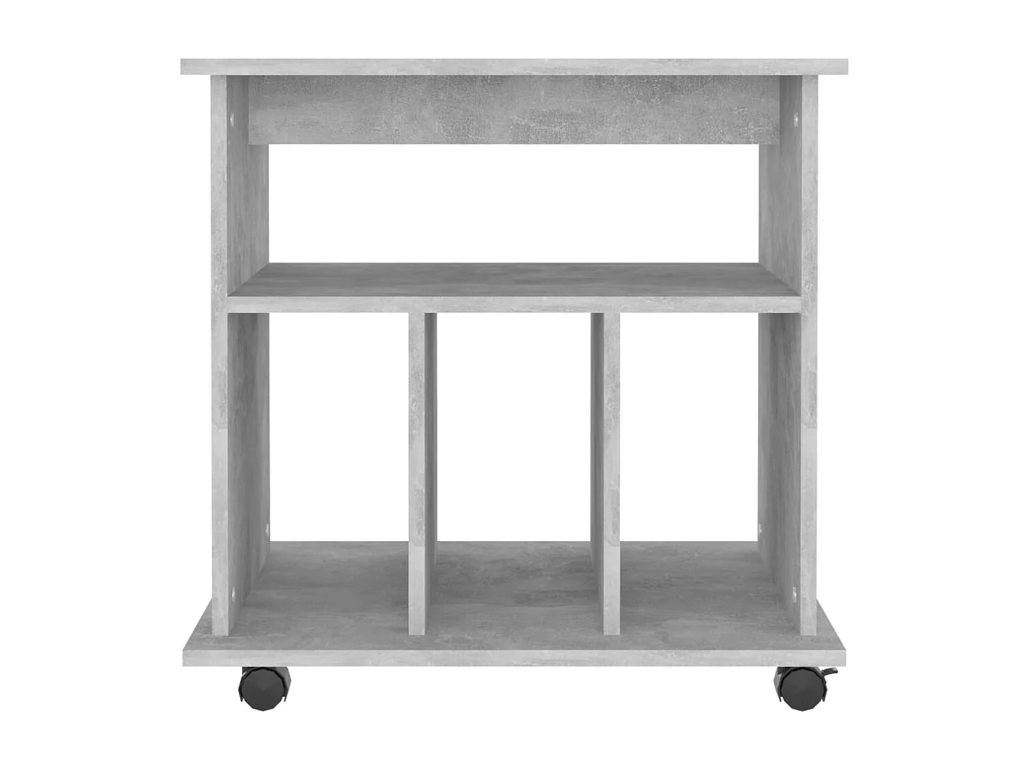 Armoire à roulettes Gris béton 60x45x60 cm Bois d’ingénierie