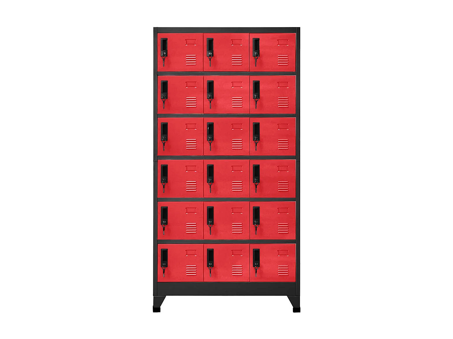 Armoire à casiers Anthracite et rouge 90x40x180 cm Acier