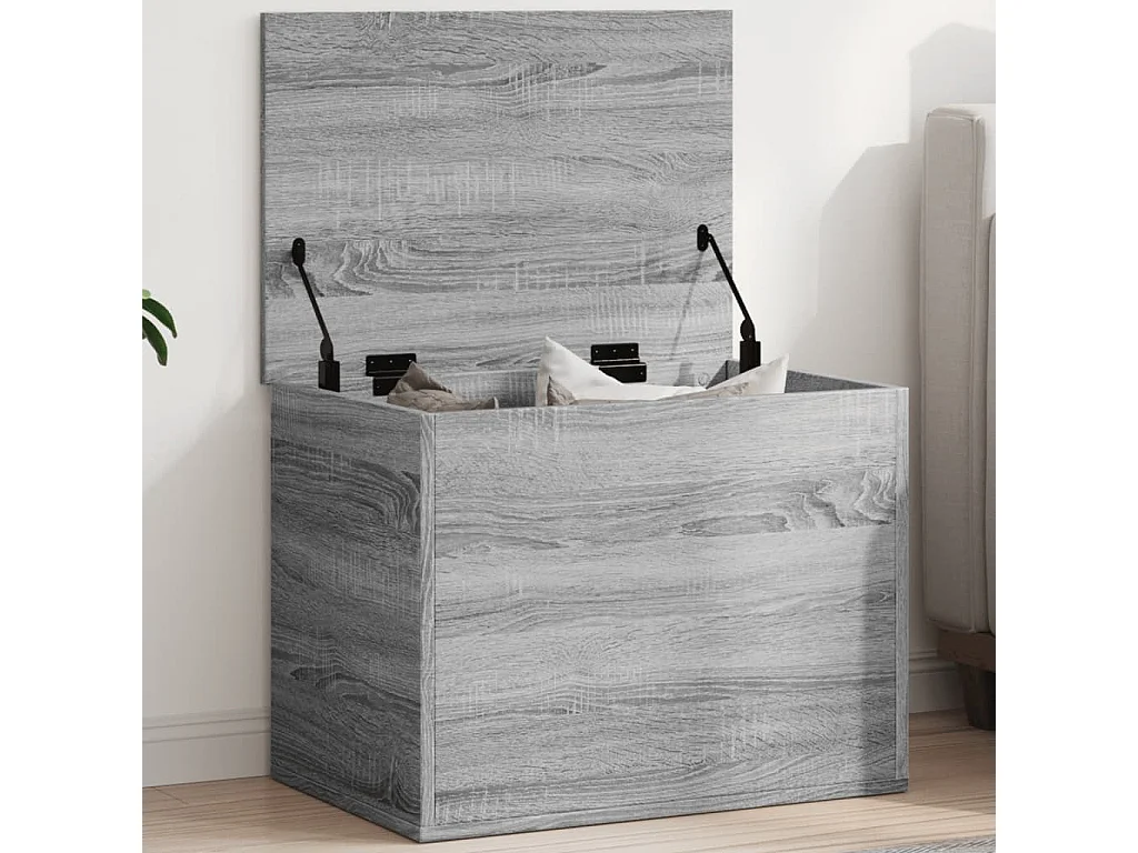 Opbergbox 60x42x46 cm bewerkt hout grijs sonoma eikenkleurig
