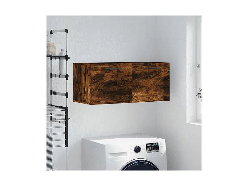 Wandkast 80x36,5x35 cm bewerkt hout gerookt eikenkleurig