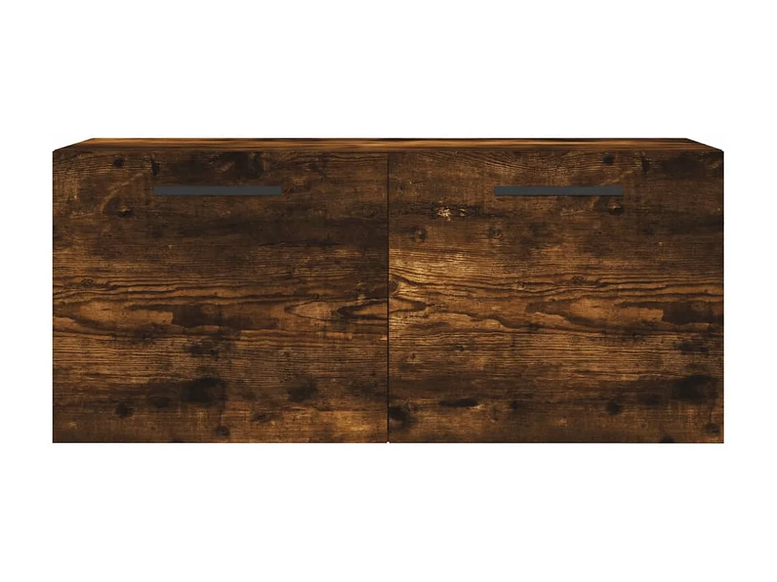 Wandkast 80x36,5x35 cm bewerkt hout gerookt eikenkleurig