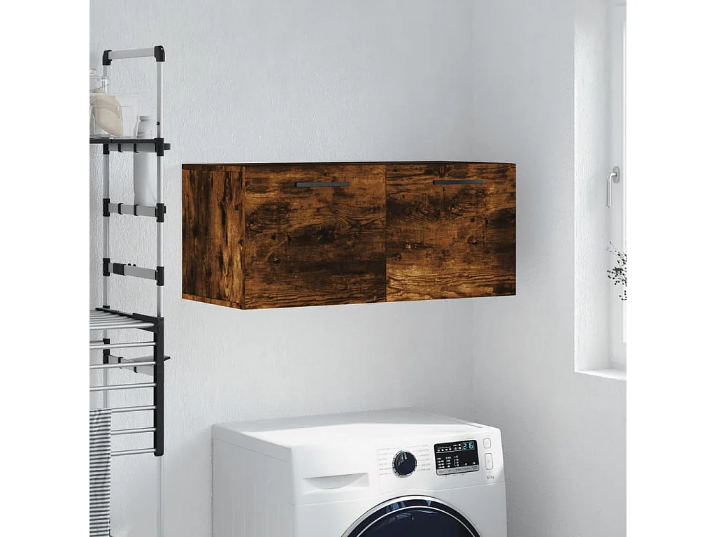 Mobile a Parete Rovere Fumo 80x36,5x35 cm in Legno Multistrato