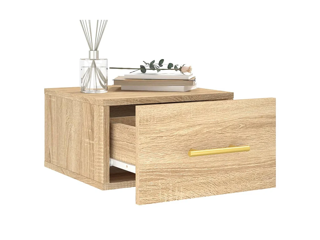 Wand-Nachttische 2 Stk. Sonoma-Eiche 35x35x20 cm