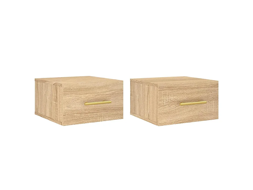 Wand-Nachttische 2 Stk. Sonoma-Eiche 35x35x20 cm