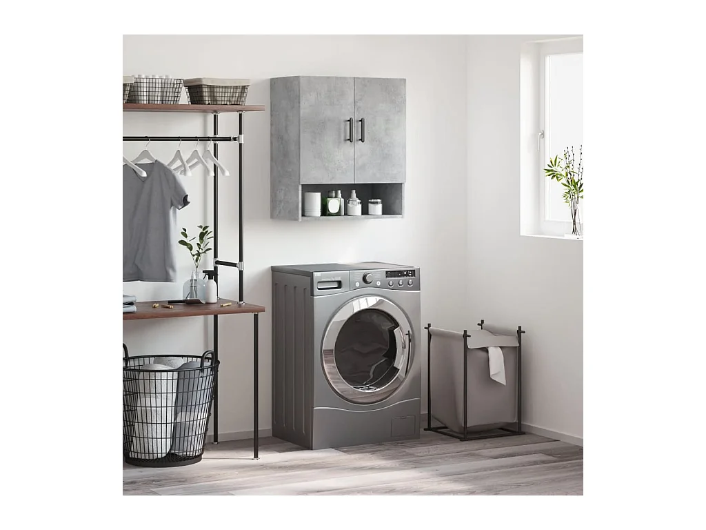 Armoire murale gris béton 60x31x70 cm bois d'ingénierie