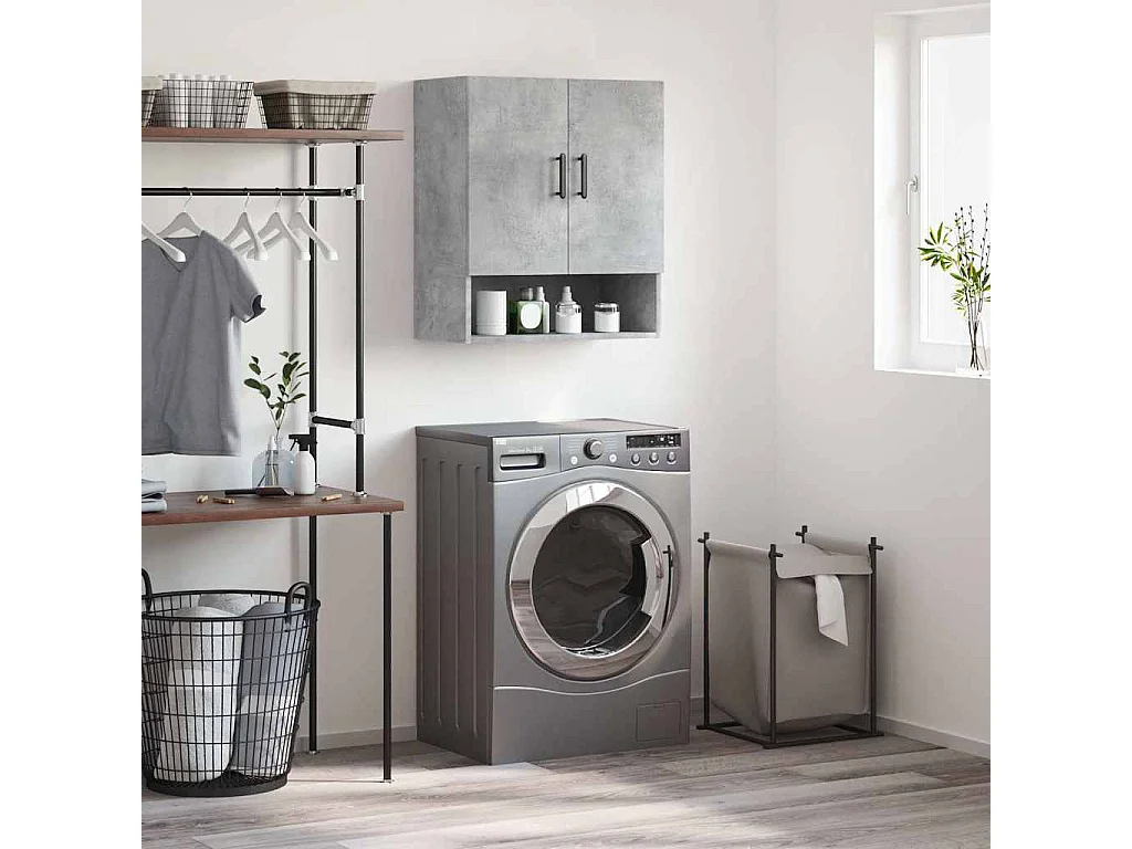Armoire murale gris béton 60x31x70 cm bois d'ingénierie