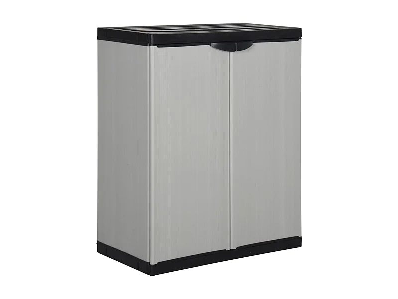 Garten-Lagerschrank mit 1 Boden Grau und Schwarz 68x40x85 cm