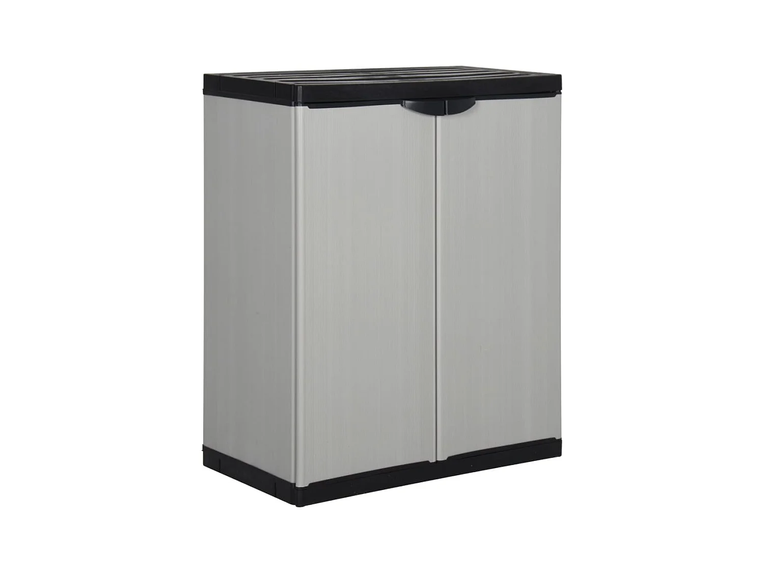 Garten-Lagerschrank mit 1 Boden Grau und Schwarz 68x40x85 cm