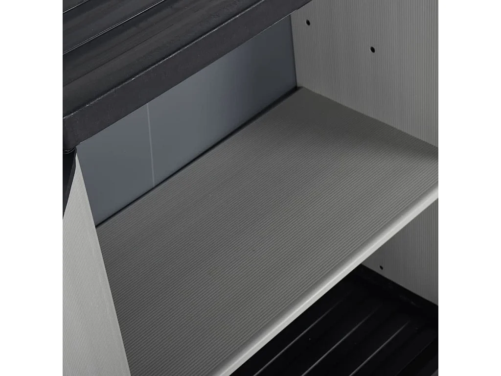 Garten-Lagerschrank mit 1 Boden Grau und Schwarz 68x40x85 cm