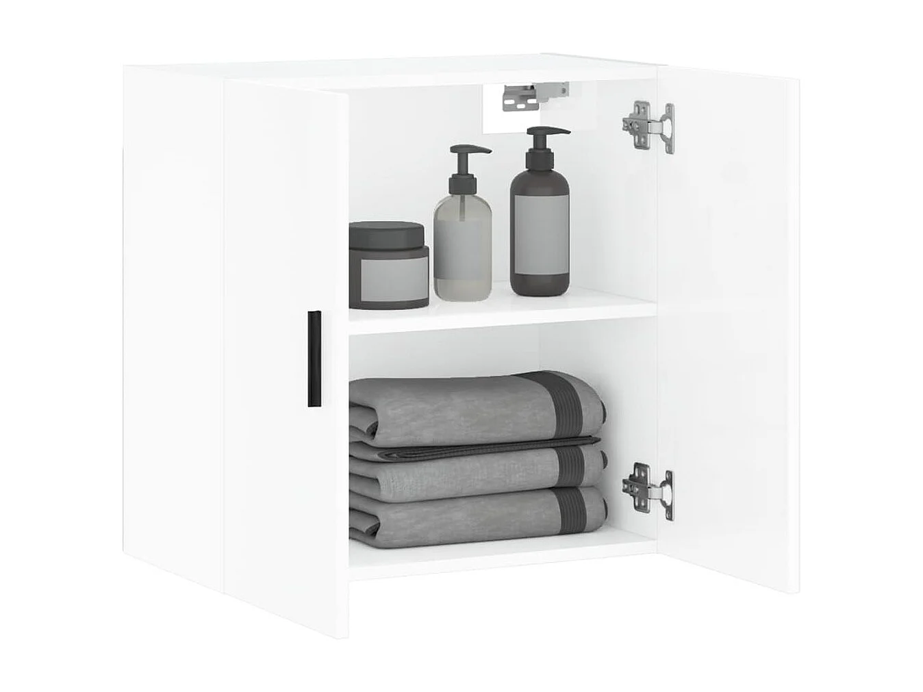 Armário de parede 60x31x60cm derivados madeira branco brilhante