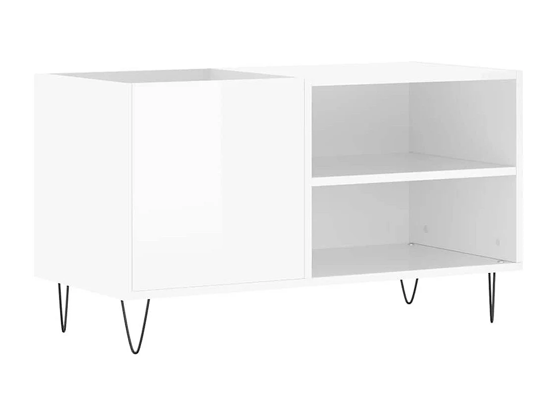 Armoire à disques blanc brillant 85x38x48 cm bois d'ingénierie