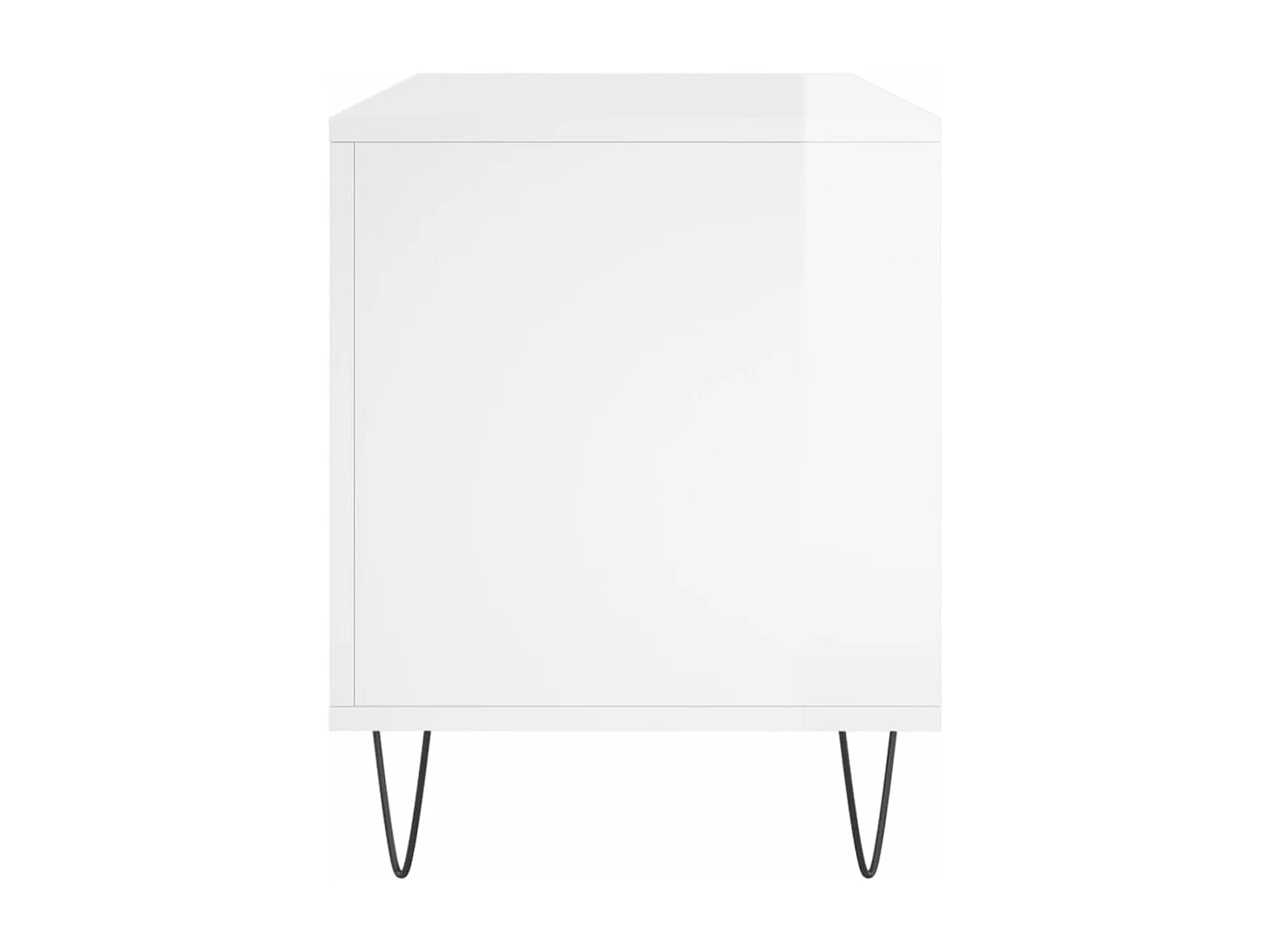 Mobile Porta Dischi Bianco Lucido 100x38x48cm Legno Multistrato