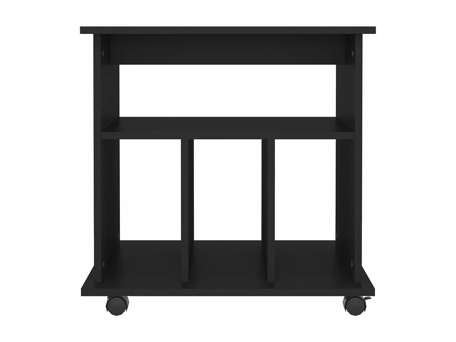 Armario con ruedas madera contrachapada negro 60x45x60 cm