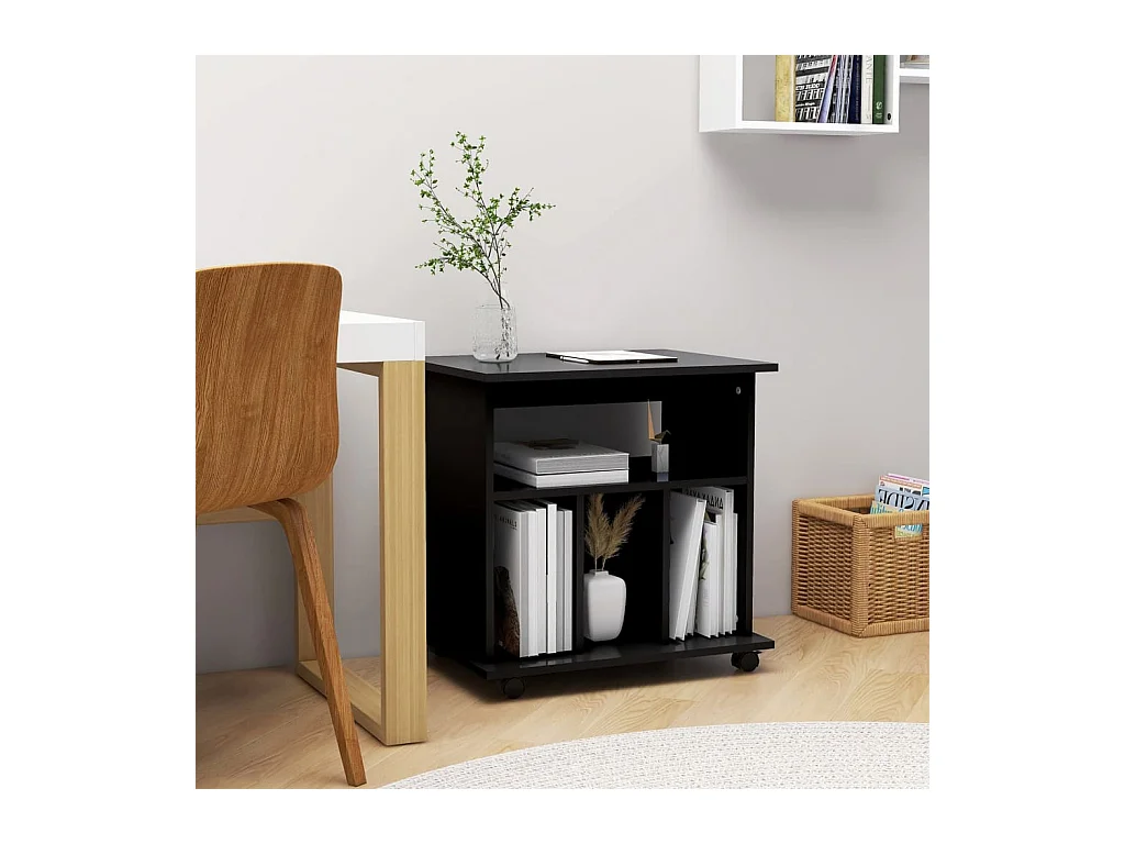 Rollschrank Schwarz 60x45x60 cm Holzwerkstoff