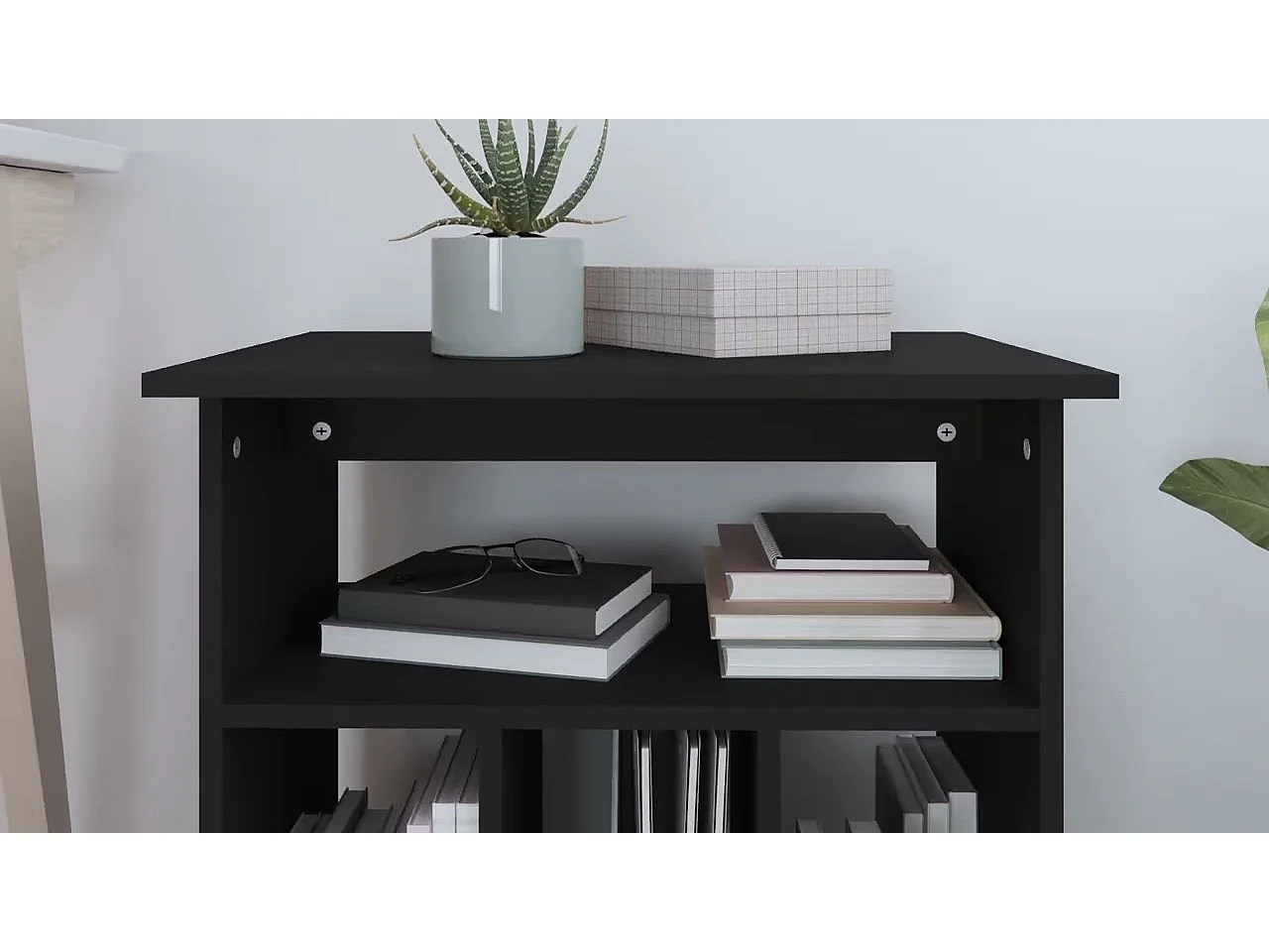 Rollschrank Schwarz 60x45x60 cm Holzwerkstoff