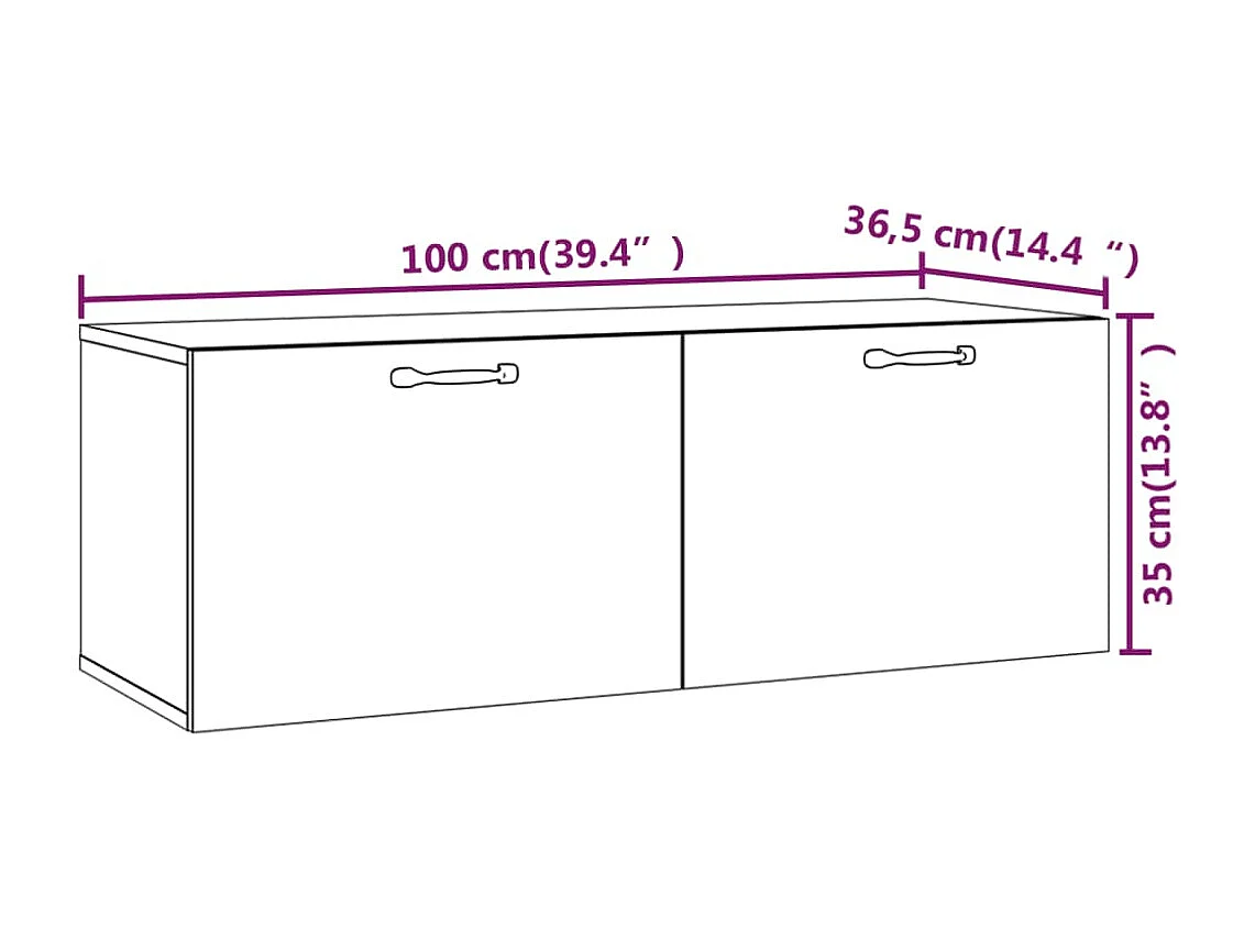 Armoire murale Chêne marron 100x36,5x35 cm Bois d'ingénierie
