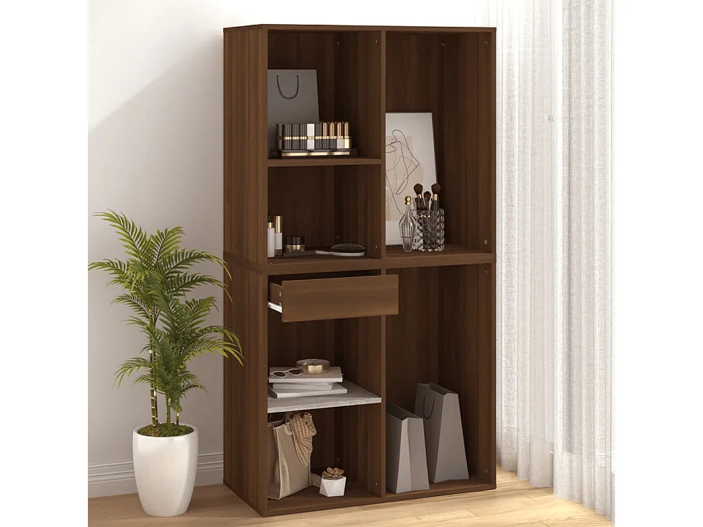 Armario de maquillaje madera color roble marrón 80x40x75 cm