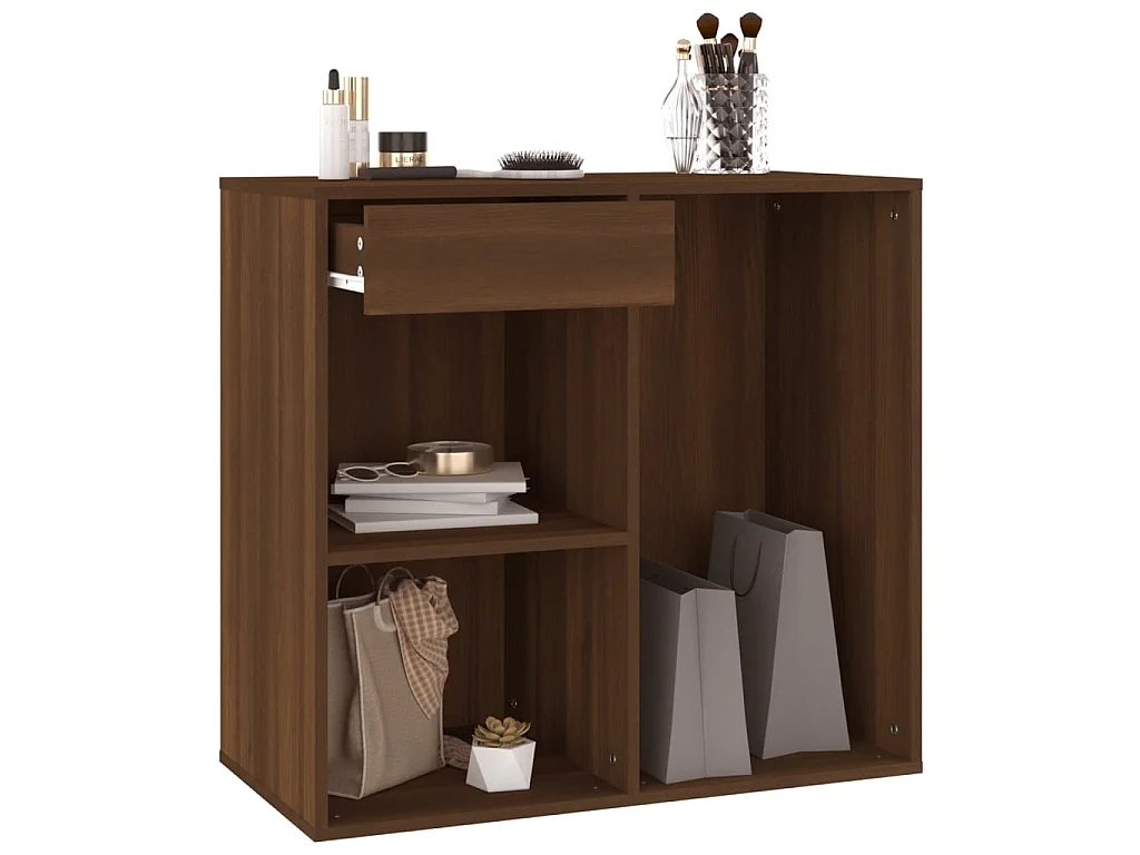 Armadietto per Cosmetici Rovere Marrone 80x40x75 cm in Legno