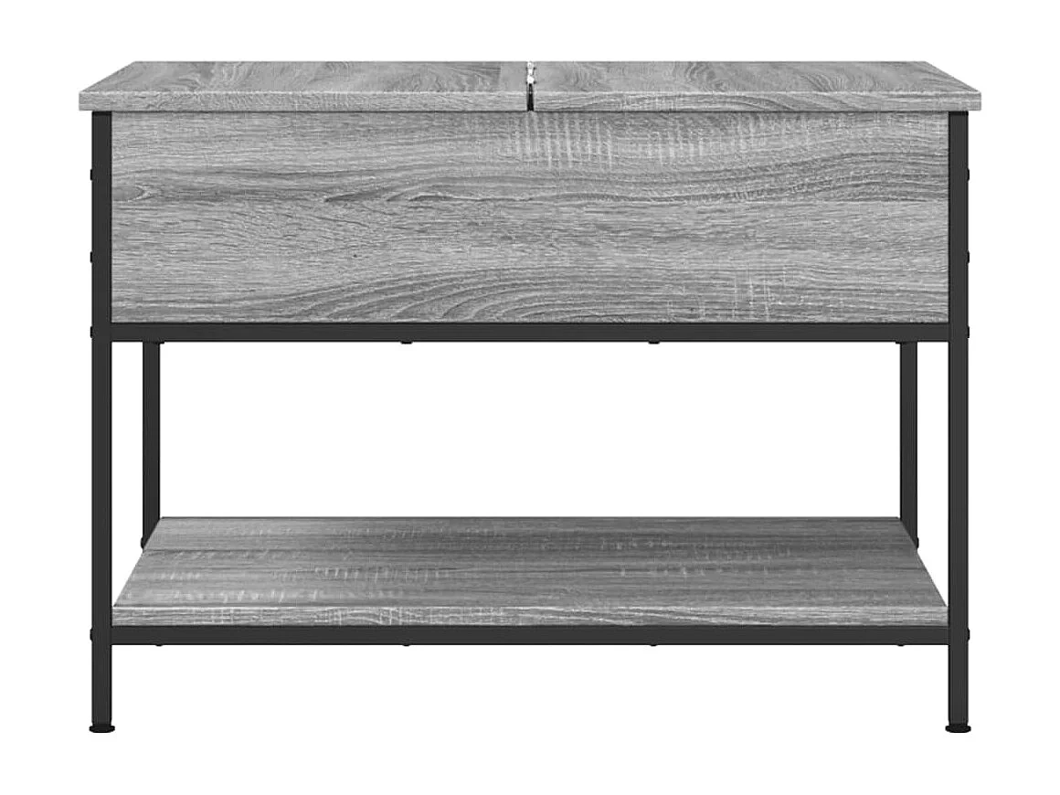 Table basse sonoma gris 70x50x50 cm bois d'ingénierie et métal