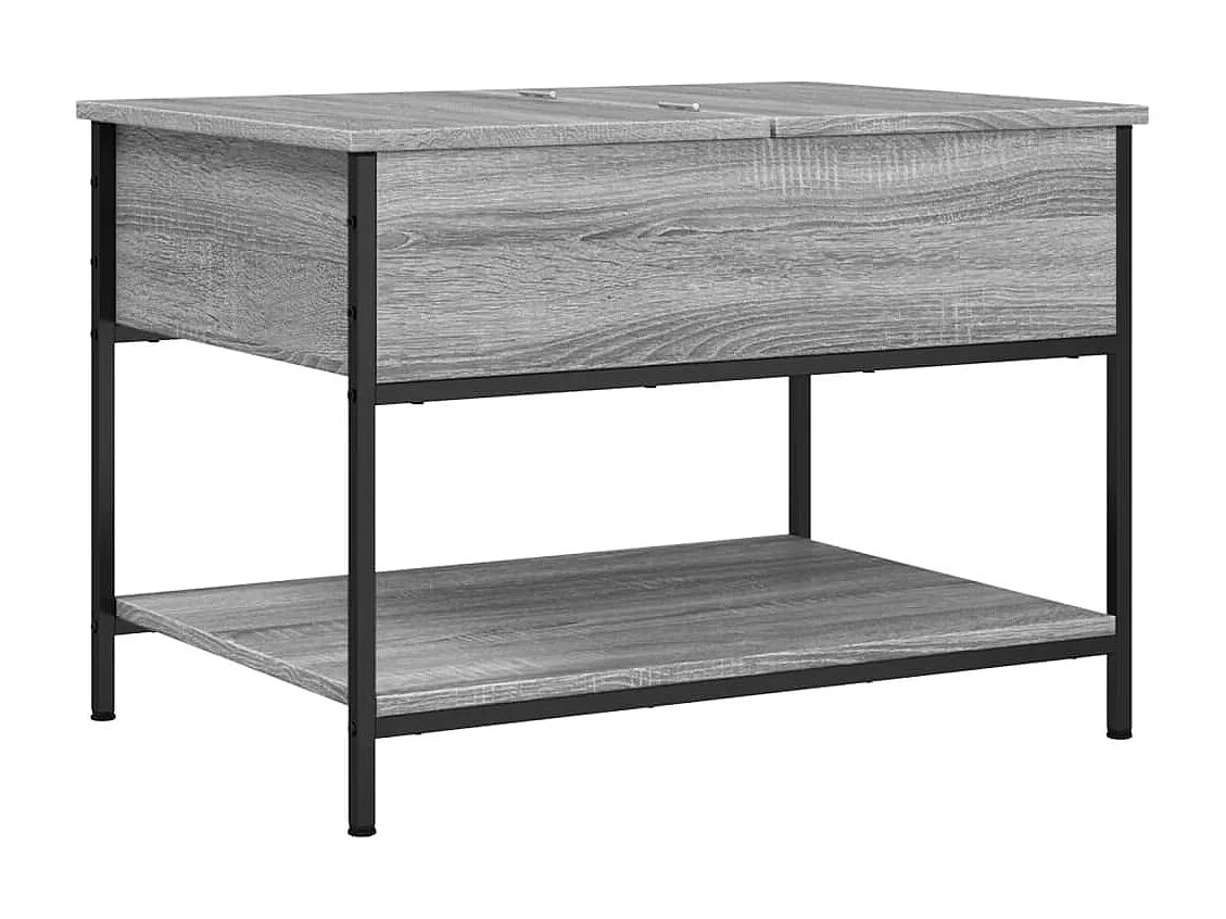 Table basse sonoma gris 70x50x50 cm bois d'ingénierie et métal