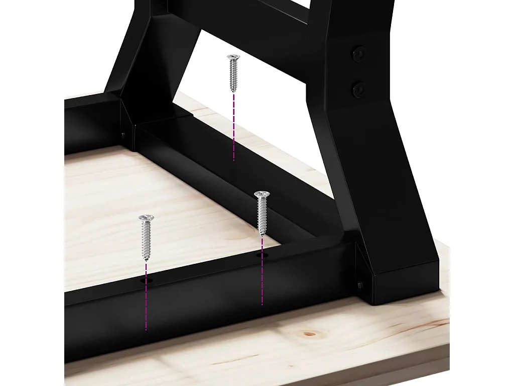 Couchtisch Y-Gestell 80x50x40cm Massivholz Kiefer und Stahl