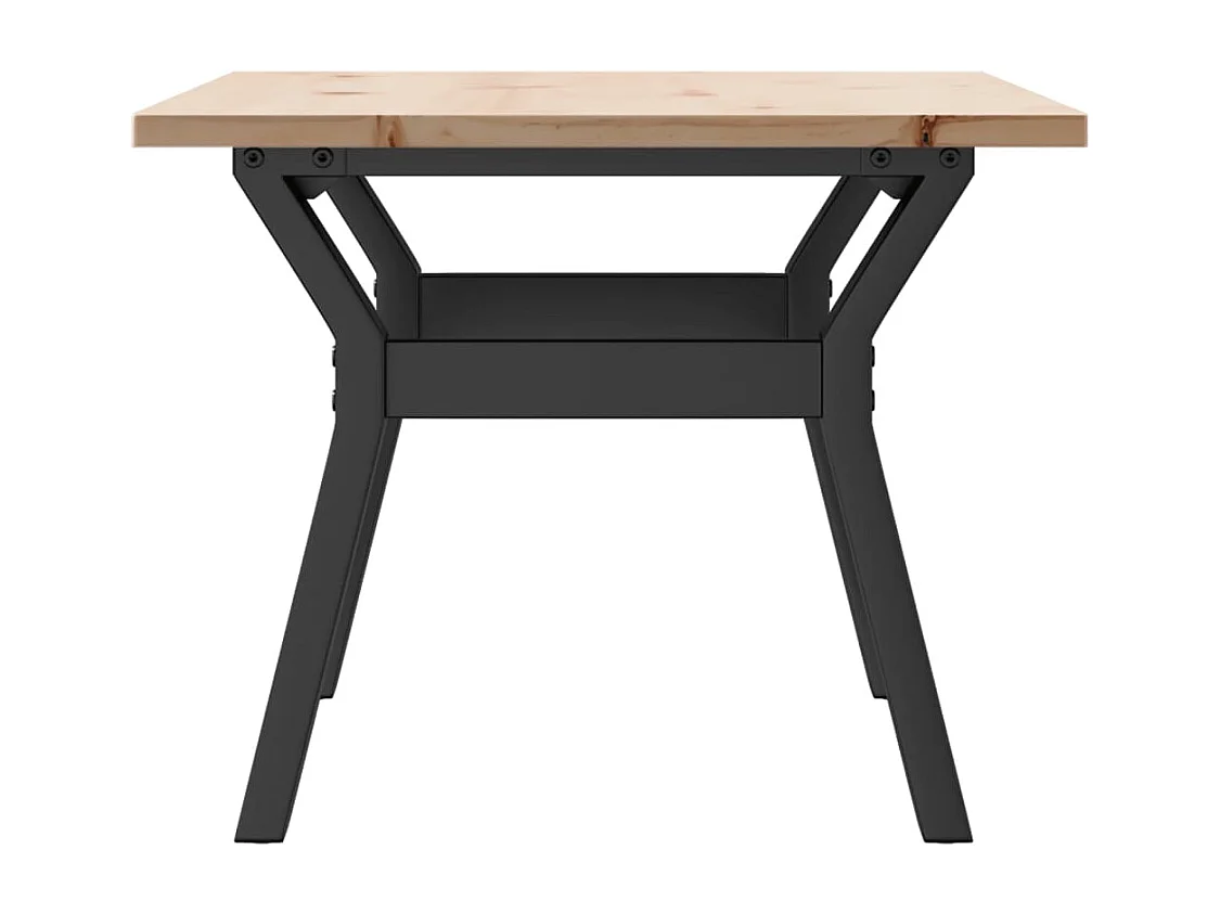 Table basse cadre en Y 80x50x40 cm bois de pin massif et acier