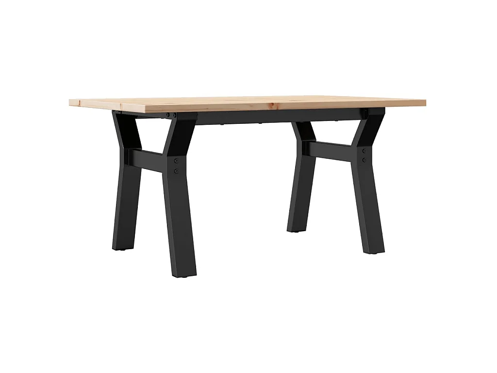 Couchtisch Y-Gestell 80x50x40cm Massivholz Kiefer und Stahl