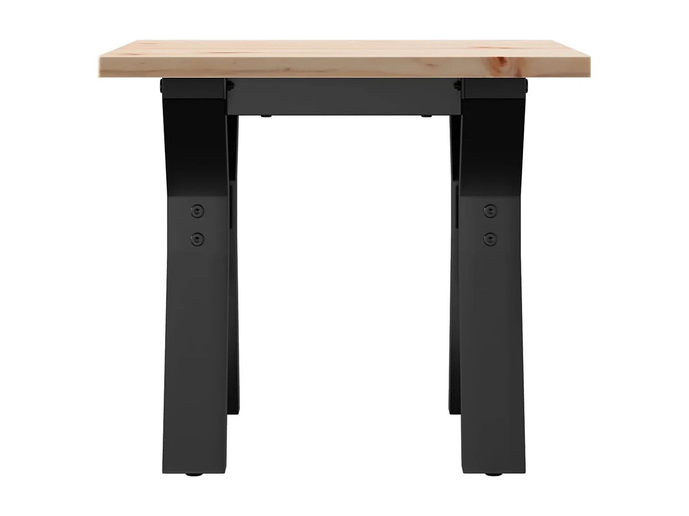 Table basse cadre en Y 40x40x35 cm bois de pin massif et acier