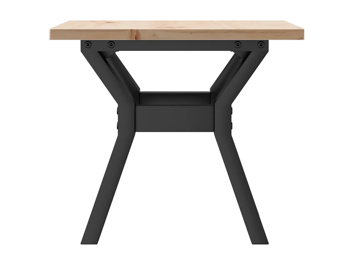 Table basse cadre en Y 40x40x35 cm bois de pin massif et acier